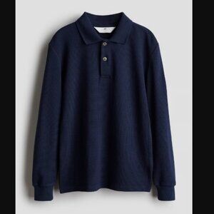 NEW! Waffled Polo Shirt - Navy Blue - Size 8/10 US